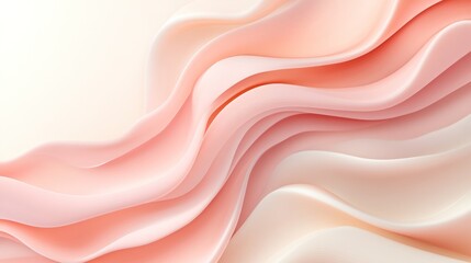 Peach, cream waves flow, abstract background, design element
