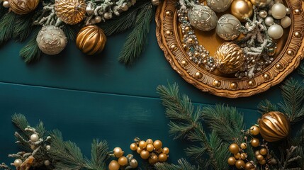 A sparkling gold necklace placed on a muted background, making the necklace the focal point of the image