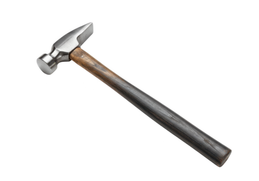 Hammer, isolated on white background, no depth of field, sharp.