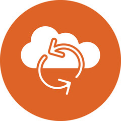 Data Sync glyph circle icon