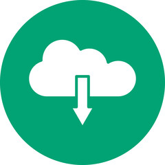 Cloud Download glyph circle icon
