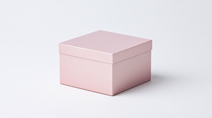 Naklejka premium Elegant Rose Gold Gift Box with Lid, Perfect for Mockups and Branding, Clean Minimalist Design