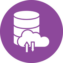 Cloud Database glyph circle icon