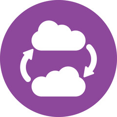 Cloud Migration glyph circle icon