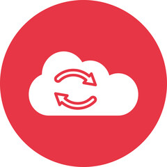 Cloud Deployment glyph circle icon