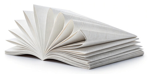 Folded White Paper Sheets Isolated for Document Presentation