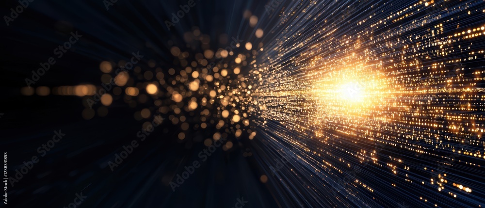 Aufkleber dynamic high-tech abstract background with digital light effects and sparkling stars