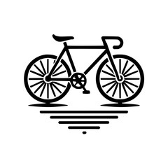 Stylish Black Bicycle Line Art: Minimalist Cycling Design. Perfect for cycling enthusiasts, sports lovers, and minimalist art lovers.
