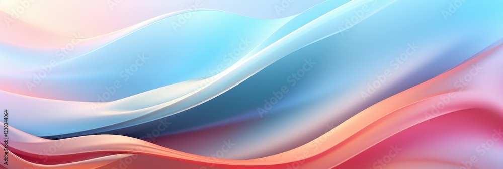 Poster abstract 3d wave design with soft pastel colors in fluid motion for creative and digital backgrounds