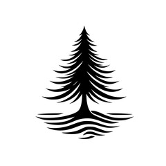 Majestic Evergreen: A stylized pine tree vector illustration, symbolizing nature's serene beauty and the tranquility of the forest. Perfect for eco-conscious projects.
