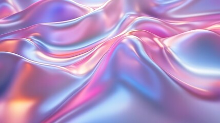 Fototapeta premium Abstract iridescent pastel flowing fabric waves