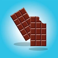 Chocolate Bar Cute Cartoon Icon Illustration.
