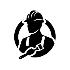 Painter with Brush and Hardhat: A Symbol of Construction and Industry