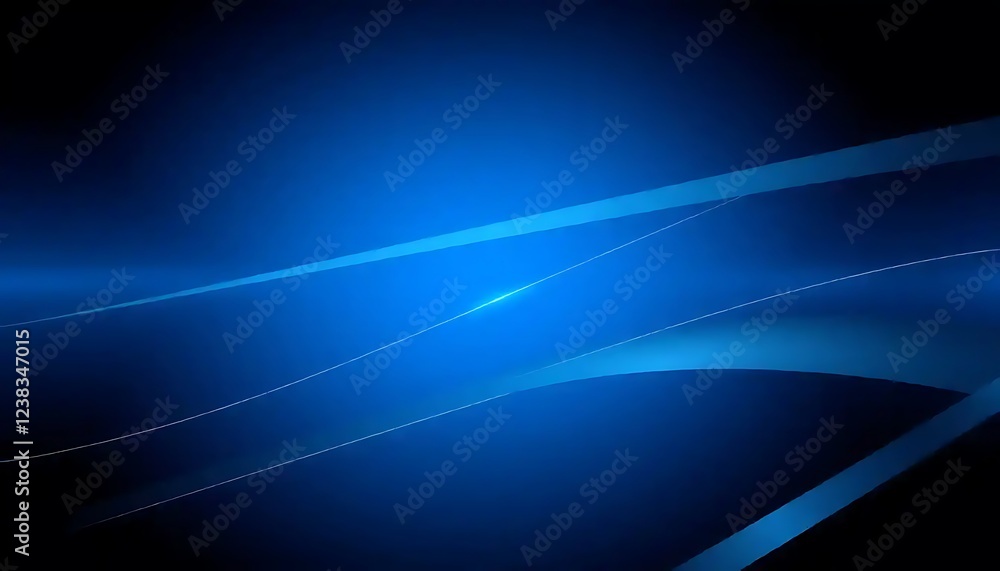 Poster abstract blue background with diagonal lines and curves