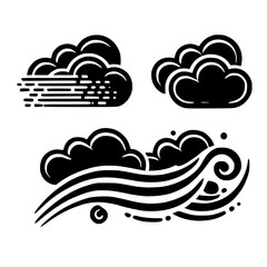 Abstract Cloud and Wind Design: Nature Inspired Vector Graphic