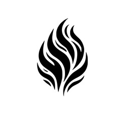 Abstract Black Flame Design: Vector Graphic Illustration. Perfect for modern, elegant backgrounds, wallpapers, and decorative elements.  A stylish symbol or icon for various applications.