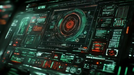 Fototapeta premium Futuristic Technology Interface Displays Digital Data