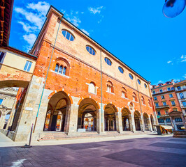 Palazzo della Ragione and Piazza Mercanti in Milan, Italy