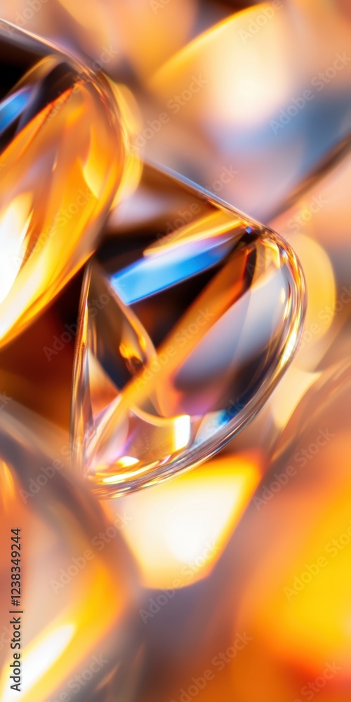 Poster abstract close-up of colorful glass droplets reflecting light, creating a stunning visual effect and