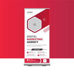 agency-based editable roll-up banner design, retractable banner