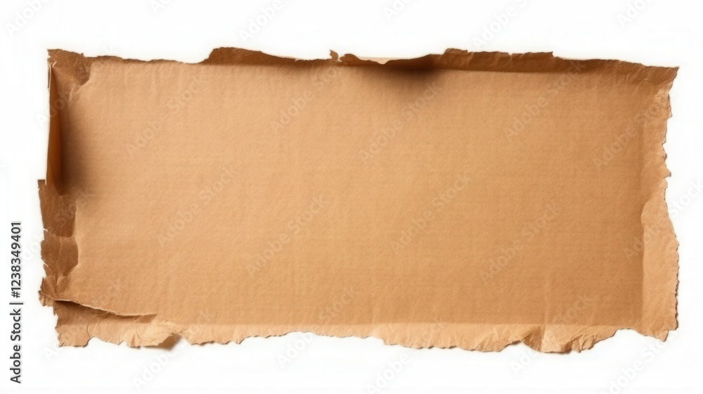 Poster torn cardboard texture with raw edges for background or crafting projects, ideal for creative design
