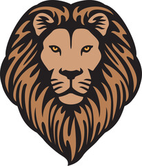 Lion head color. Vector illustration.