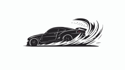 Illustration of a sports car. Drift car. Motorsport.