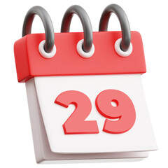 Calendar Date 29 3D Illustration