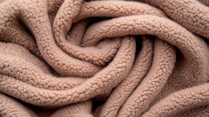 Fototapeta premium Soft Mocha Mousse fleece fabric with cozy, textured folds