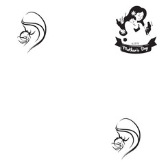 happy mother day silhoutte vector