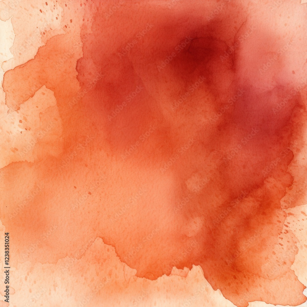 Poster abstract watercolor texture in brown and red tones, fluid artistic background with organic patterns 