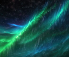 Swirling aurora-like colorful holographic background with shimmering particles and vibrant shades of blue and green, vibrant, aurora, blue