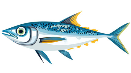 Obraz premium Spanish mackerel swimming underwater on transparent background