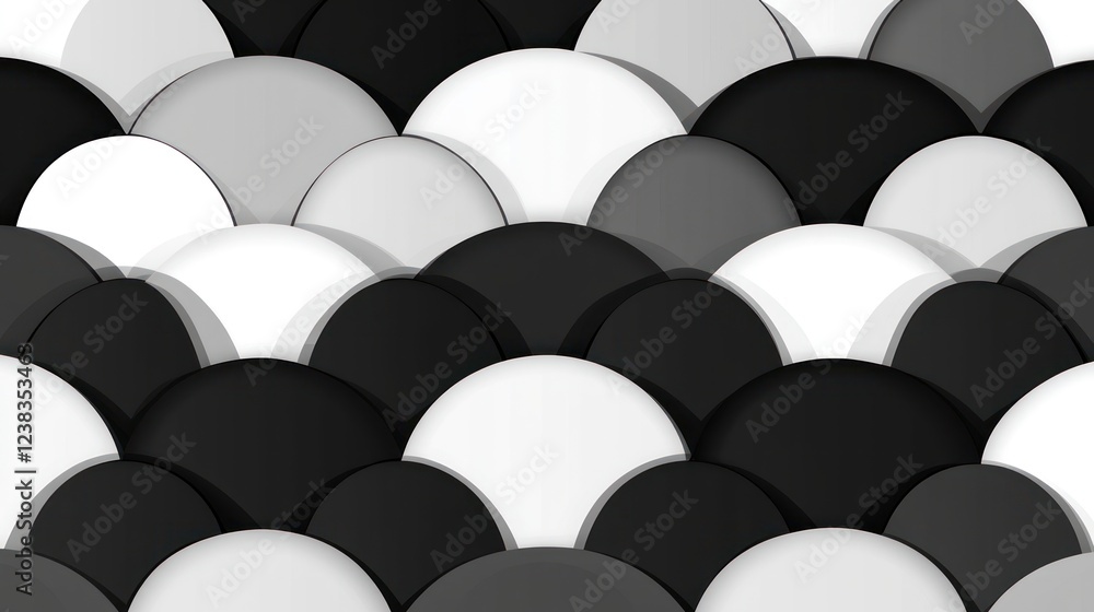 Aufkleber abstract grayscale overlapping circles pattern background texture design