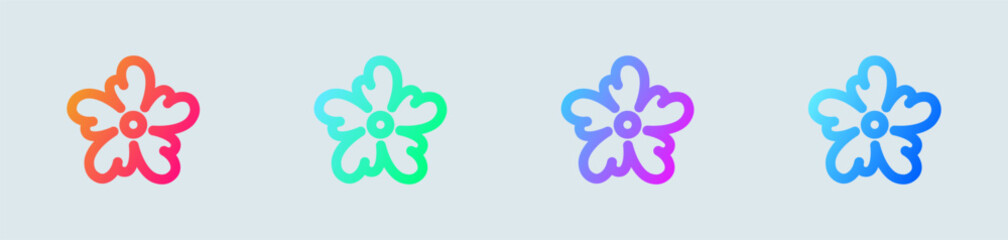 Bloom line icon in gradient colors. Flower signs vector illustration.
