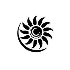 Abstract Black Sun Graphic Design: Minimalist Geometric Circle Vector Art. Perfect for logo, icon, or pattern design. Simple, modern, and stylish image.