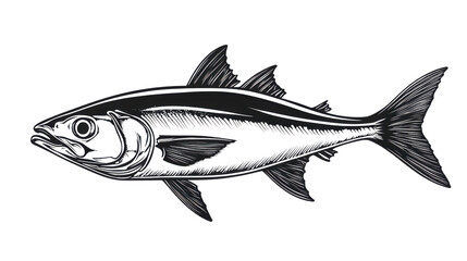 Obraz premium Drawing of a fish swimming underwater on transparent background