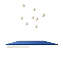 Ping pong action with balls in motion indoor sports arena high-quality image with transparent background