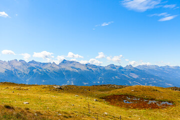 Italian dolomites panorama on a summer day