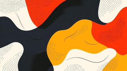 Obraz premium Abstract fluid shapes, orange, red, background design