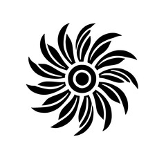 Black and White Floral Mandala: Geometric Flower Pattern Design.  Perfect for home decor, textile prints, and artistic projects.