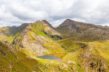 Italian dolomites view on a cloudy day