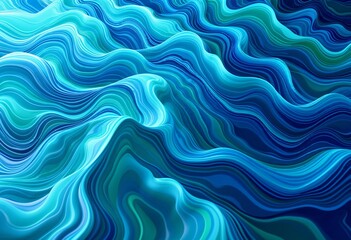 Rippling Waves Dance Across the Surface, Blending Soothing Hues of Turquoise and Aqua