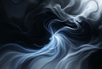 Obraz premium Swirling Patterns of Light and Shadow in an Ethereal Dance of Smoke. Generative AI