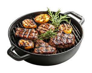 Grilled pot on a white background. isolated background.
