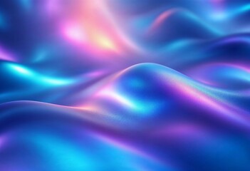 Vibrant Waves of Color and Light Dance in an Abstract Landscape at Dusk. Generative AI