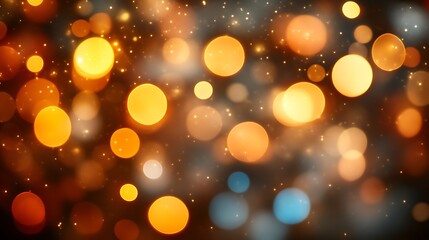 Obraz premium Abstract Golden Lights Bokeh Background Image