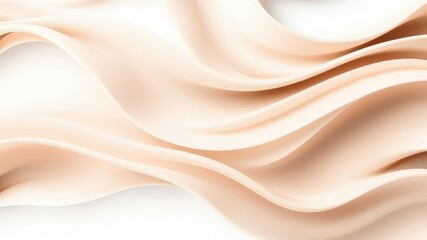 Obraz premium Taupe wave pattern with soft focus on a crisp white background, neutral tone, gentle wave abstract