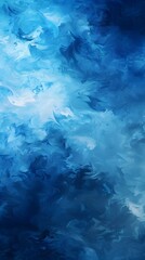 Fototapeta premium A blue and white abstract painting with a blue background and white swirls