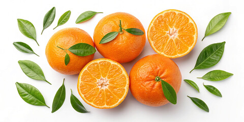 Juicy Fresh Oranges Splashing with Leaves for Refreshing Beverages and Culinary Delights